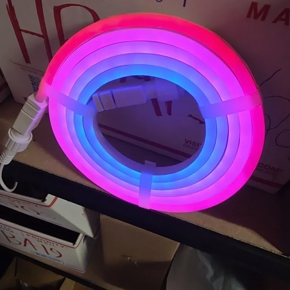 EcoSmart 6.5 ft. RGBWIC Color Changing Dimmable PlugIn LED Neon Flex Strip Light